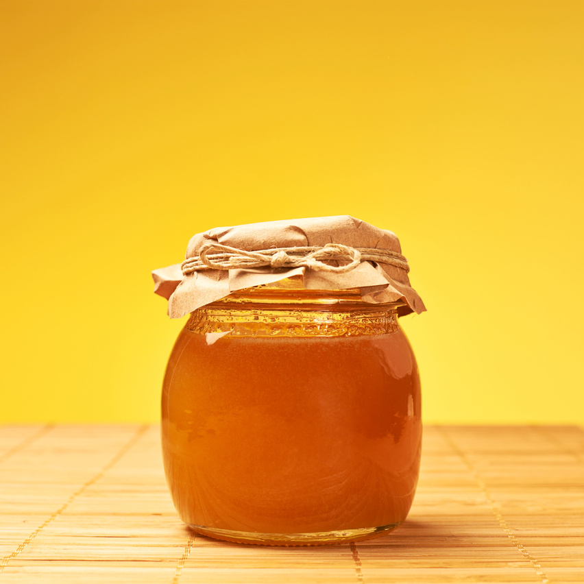 Closed honey jar